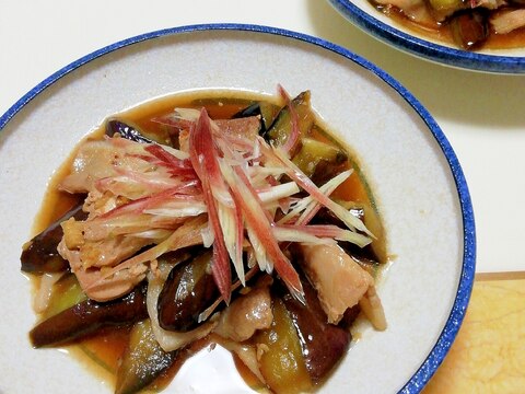 なすと豚バラ肉の甘辛煮